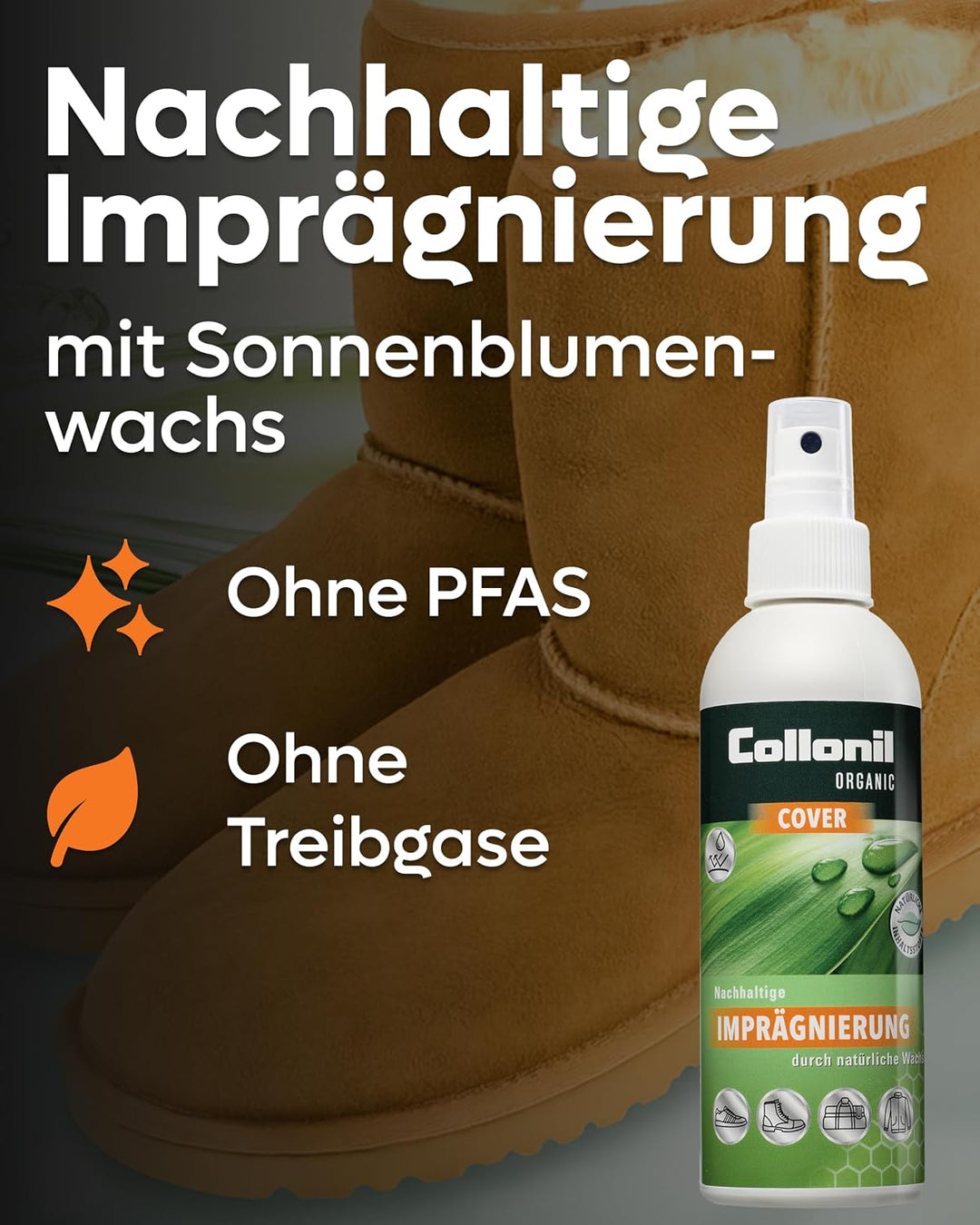Collonil Wildleder Imprägnier Set mit Bürste für Nubuk, Velour, Rauleder