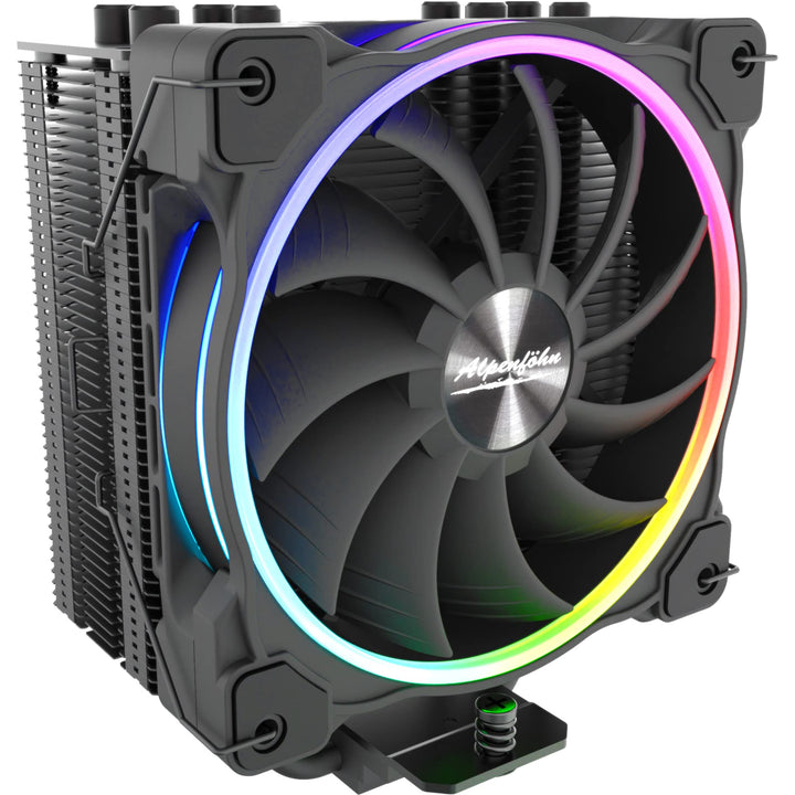 Alpenföhn Dolomit Advanced 120mm, CPU Kühler mit RGB-Lüfter für Effiziente Kühlung, Komplett Schwarz