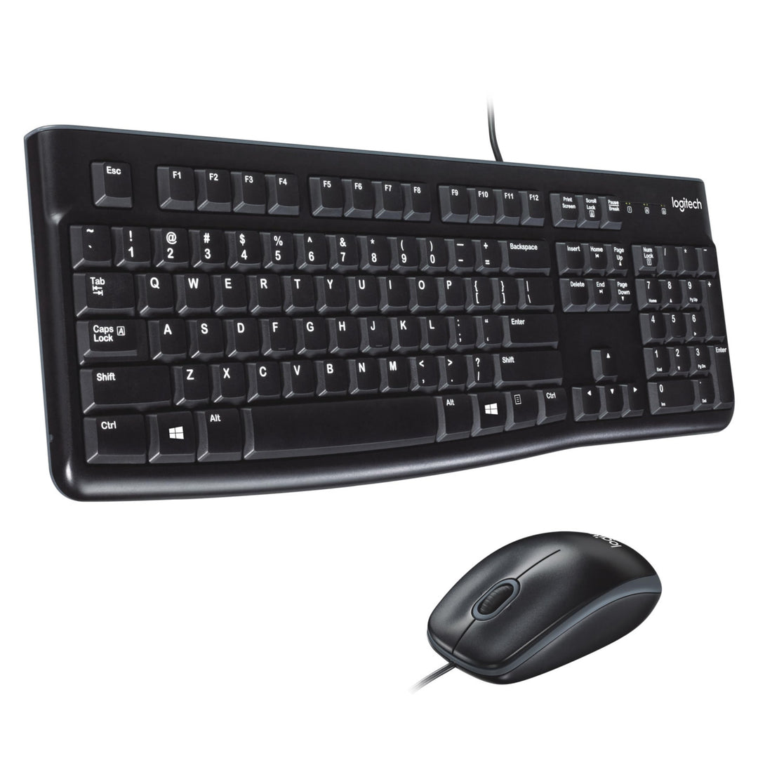 Logitech MK120 Kabelgebundenes Tastatur-Maus-Set, Optische Maus, USB-Anschluss, PC/Laptop, Schweizer