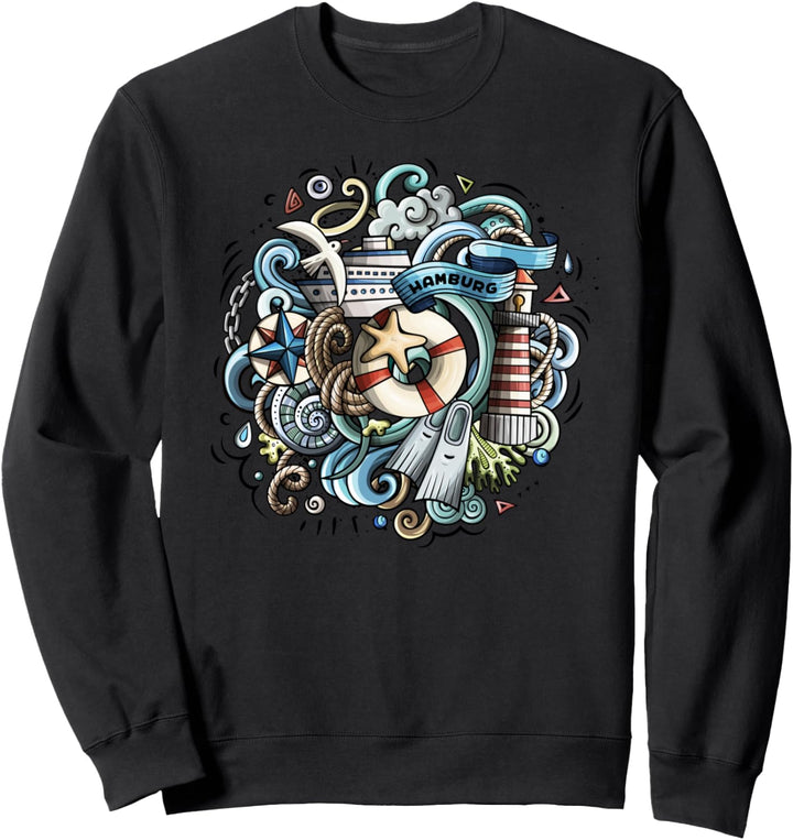 Hamburg Hafen Elbe Alster St.Pauli Seemann Souvenir Maritime Sweatshirt