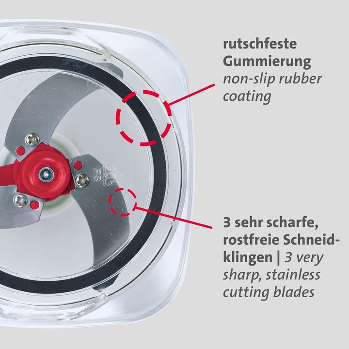 Westmark Multifunktions-Schneider mit Seilzug – hochwertiger Zerkleinerer für Zwiebeln, Salat, Gemüs