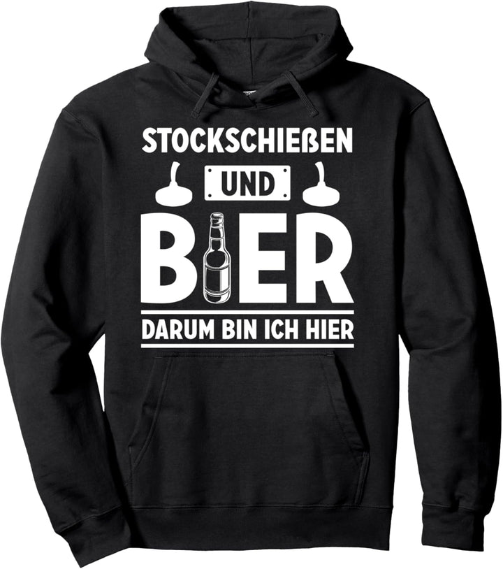 Stockschiessen und Bier T-Shirt Eisstockschiessen Stockschütze Pullover Hoodie