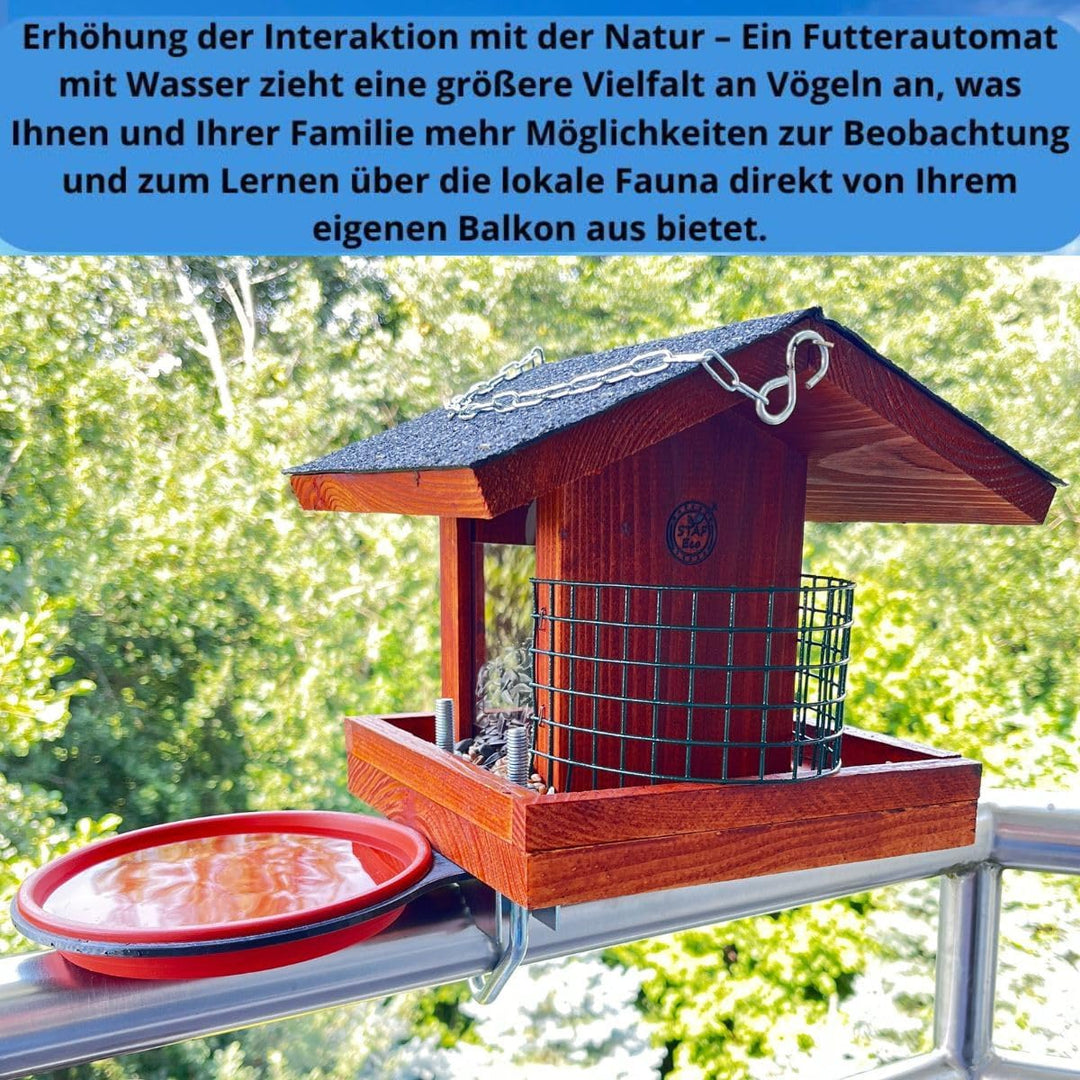 Vogelfutterhaus Vogelhaus für Balkon Wildvogeltränken Balkongeländer wetterfest Futterhaus Handarbei