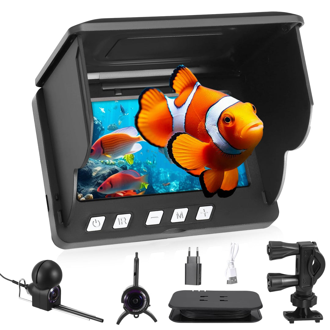 Fishfinder, Unterwasserkamera Angeln, Weitwinkel-Infrarot-Nachtsicht,Unterwasserkamera Fischfinder m