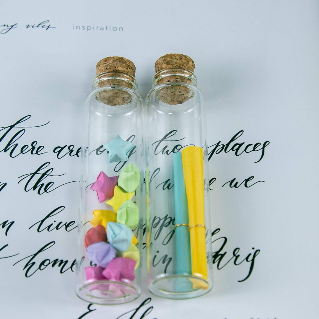Jarvials Mini süsse leere Glasflasche mit Korkenstopper，Das Volumen der Glasflaschen beträgt 55 ml.