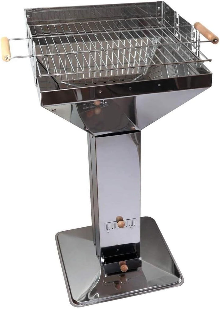 Bilderrahmen Neumann Holzkohlegrill Kingsale, Säulengrill Edelstahl, Gartengrill, Trichtergrill, Sil