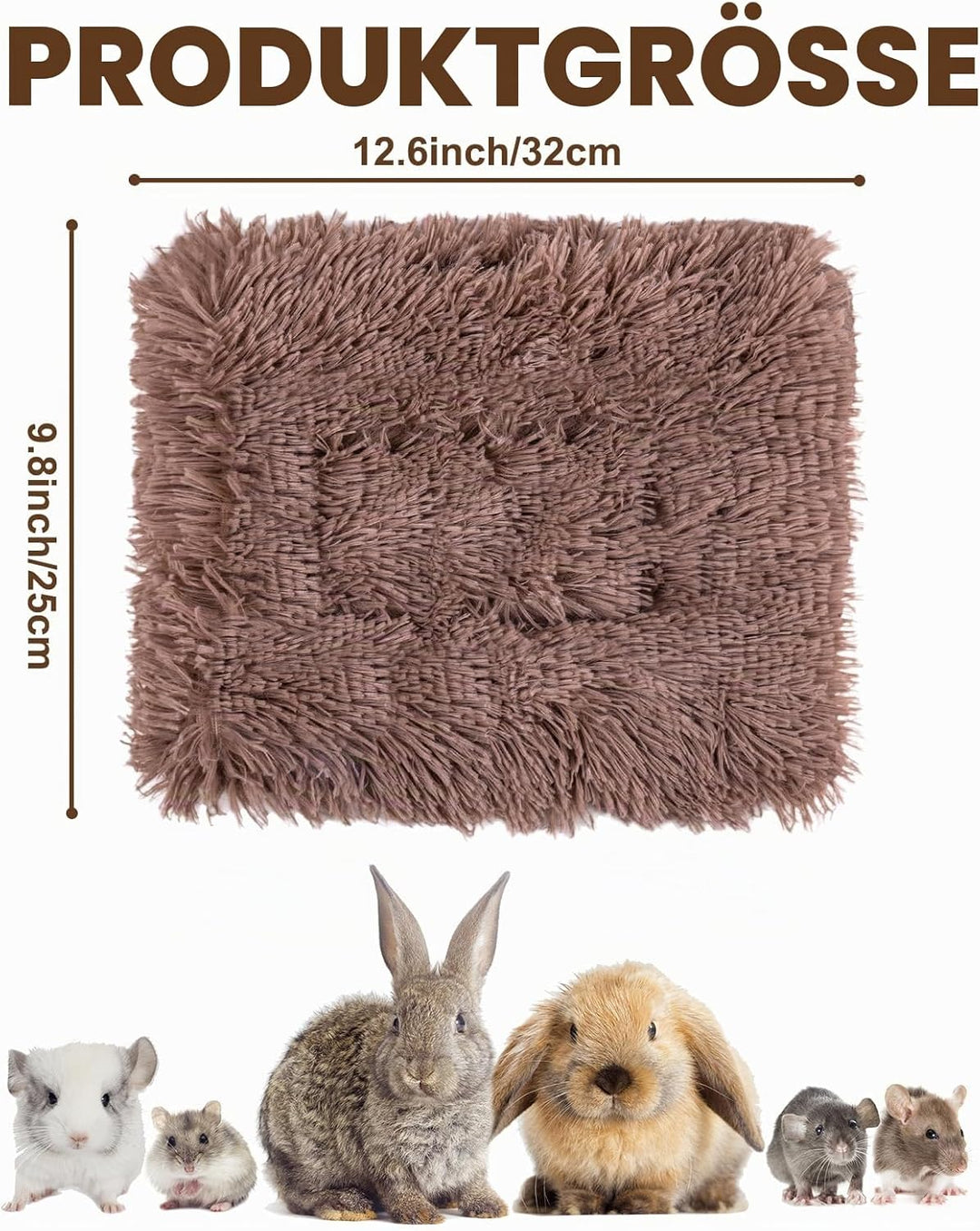 MICOOYO Kleintier-Bettmatte – Flauschiges Fleece-Kaninchenbett, Haustierunterlage für Kaninchen, Mee