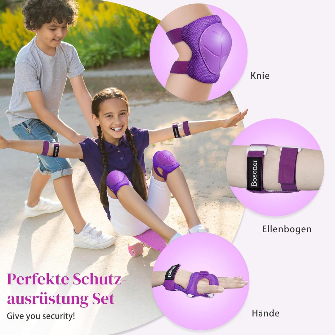 Knieschoner Kinder Schoner Inliner Protektoren: [6er Set] Schützer Inline Skates Kinder Knieschützer