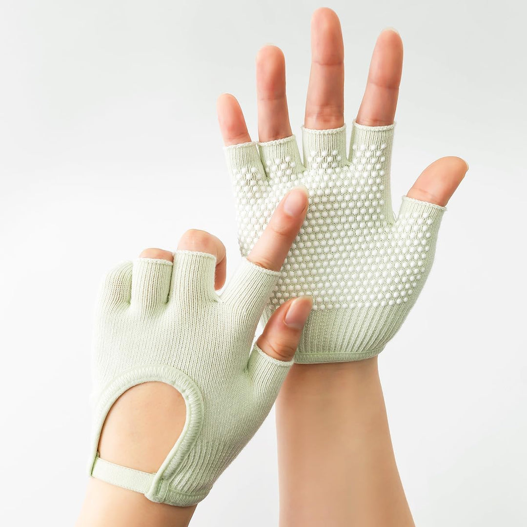 Anti-Rutsch Fingerlose Yoga-Handschuhe – Ideal für Pilates, Barre, Air Yoga und Fitness-Workouts – A