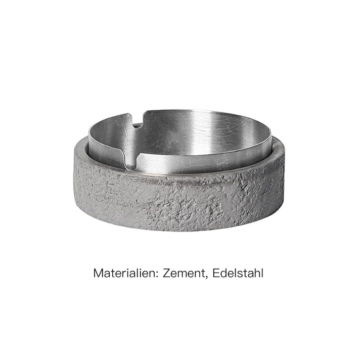 Dekorative Tisch Aufbewahrungsbox mit Deckel aus Zement & Edelstahl, Geruchsdicht, Windfest, Für Inn