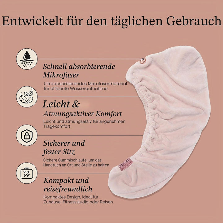 Kitsch Mikrofaser-Haarhandtuch – schnell trocknende lockige Haarwickel für Frauen nasses Haar,Mikrof