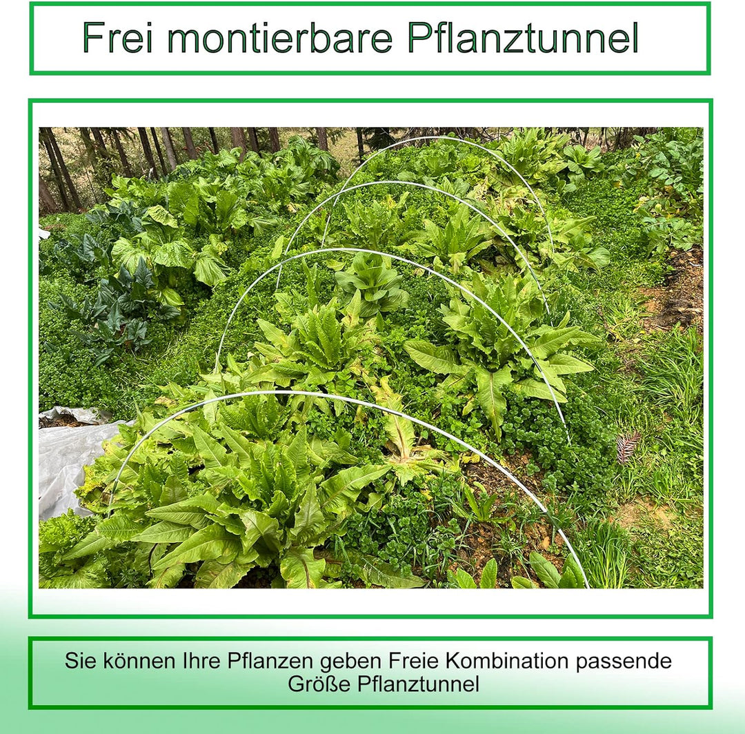 YUNSTK Gewächshausreifen Fiberglas, 20Pcs Gewächshaus Hoops, Folientunnel Bögen für Hochbeet, Rostfr