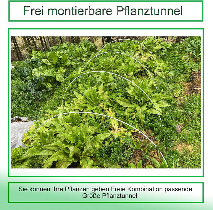 YUNSTK Gewächshausreifen Fiberglas, 20Pcs Gewächshaus Hoops, Folientunnel Bögen für Hochbeet, Rostfr