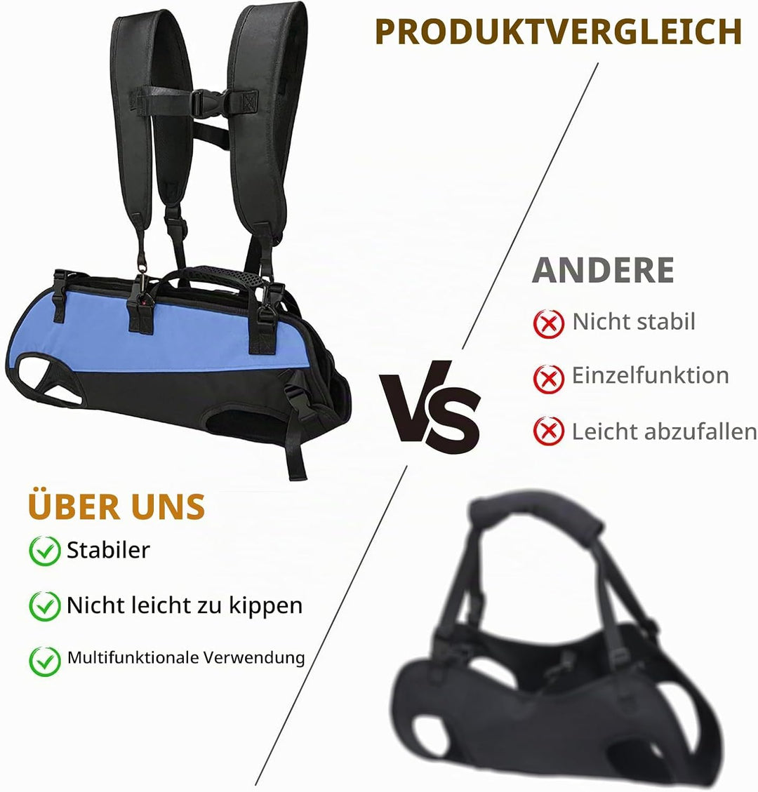 PETCUTE Hunde-Tragegeschirr,Hundegeschirr-Rucksack für grosse Hundes,Ganzkörpergeschirr mit Griff,Ve
