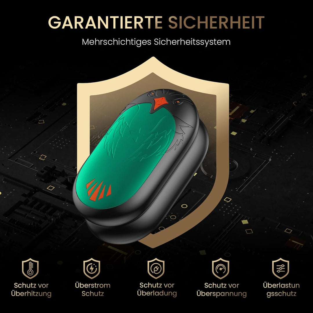 Handwärmer Wiederaufladbar 2 Pack, Elektrische Tragbare Taschenwärmer 2 in 1 Handwärmer mit 3 Heizmo