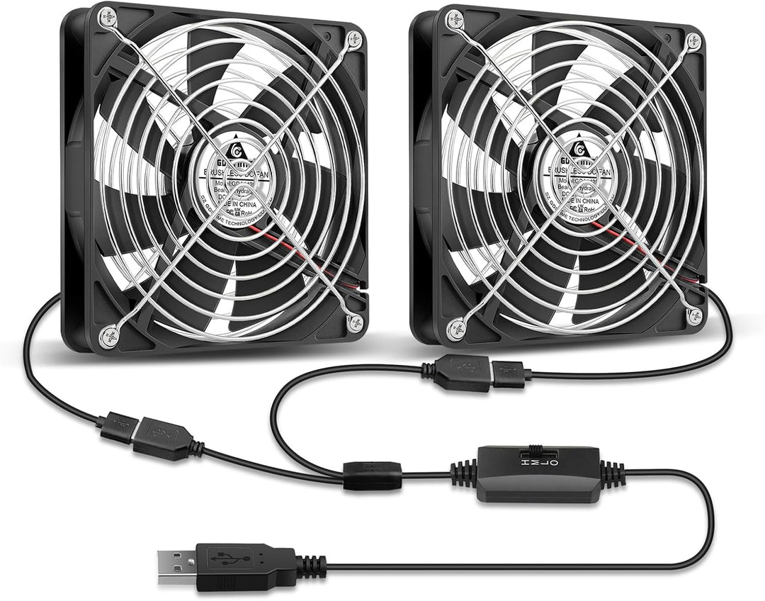 GDSTIME 2 Stück 140mm x 25mm USB Lüfter 140mm Lüfter 140mm PC Fan Gehäuse Lüfter für PC Computer Lap