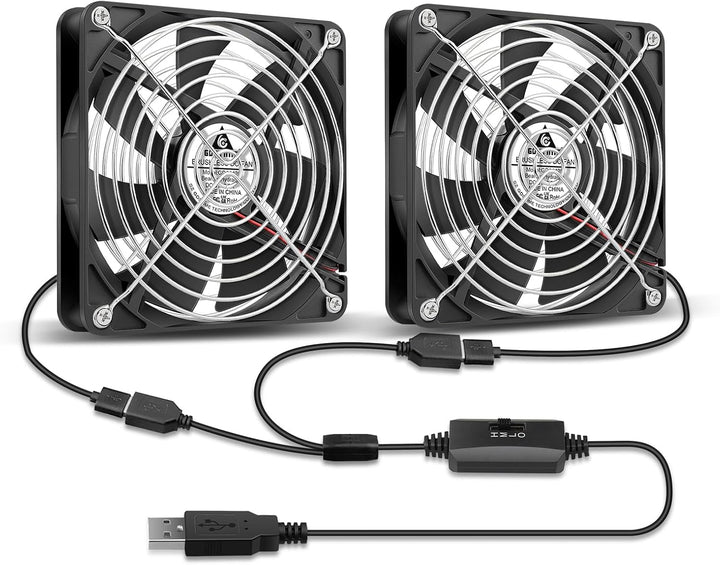 GDSTIME 2 Stück 140mm x 25mm USB Lüfter 140mm Lüfter 140mm PC Fan Gehäuse Lüfter für PC Computer Lap