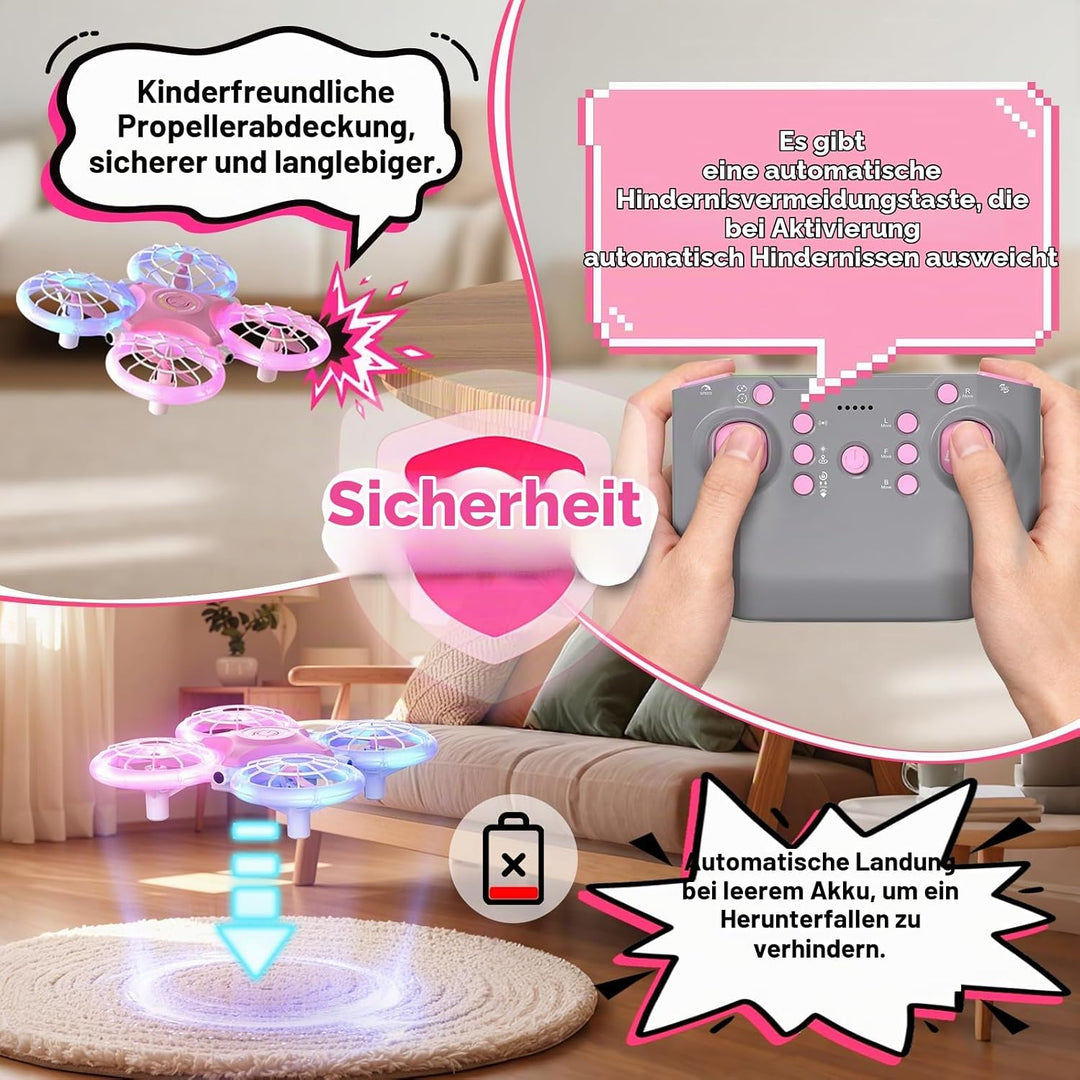 ShinePick Mini-Drohne für Kinder von 6 bis 10 Jahren mit LED-Lichteffekten, Spielzeug für Jungen und