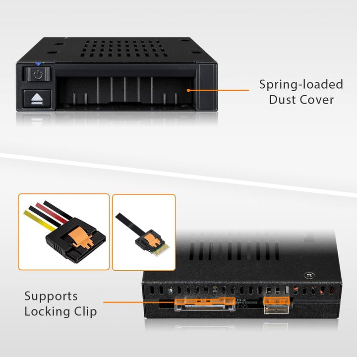 flexiDOCK MB021VP-B - Trägerloses U.2 PCIe 4.0 NVMe SSD zu SlimSAS SFF-8654 Wechselrahmen-Gehäuse/in