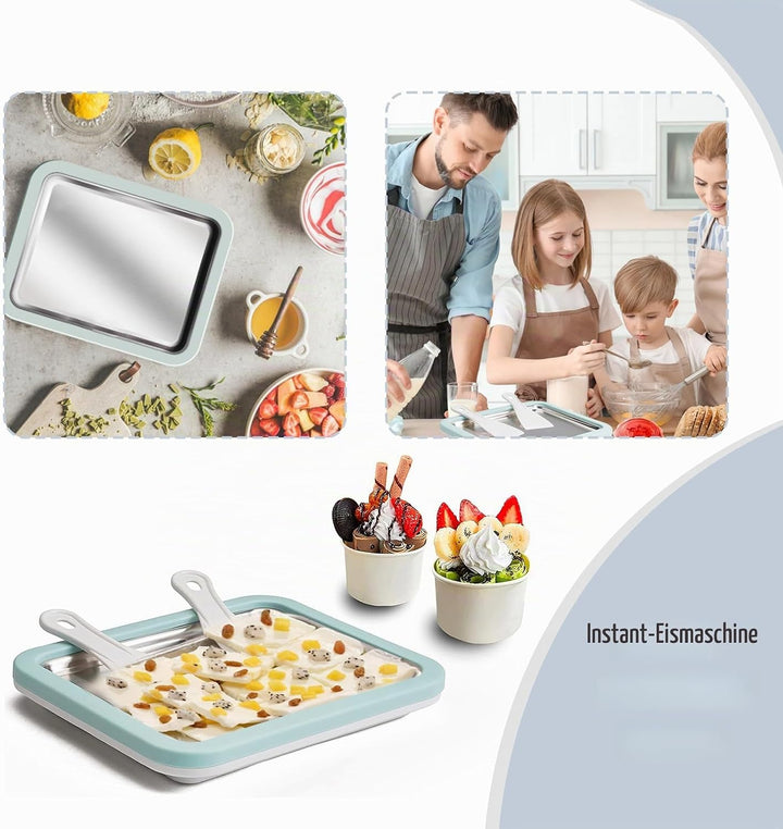 Eisplatte Eis Rolls zum Eis Machen DIY, Ice Cream Machine rolls maker mit 2 Spateln, Gelato Rollmasc