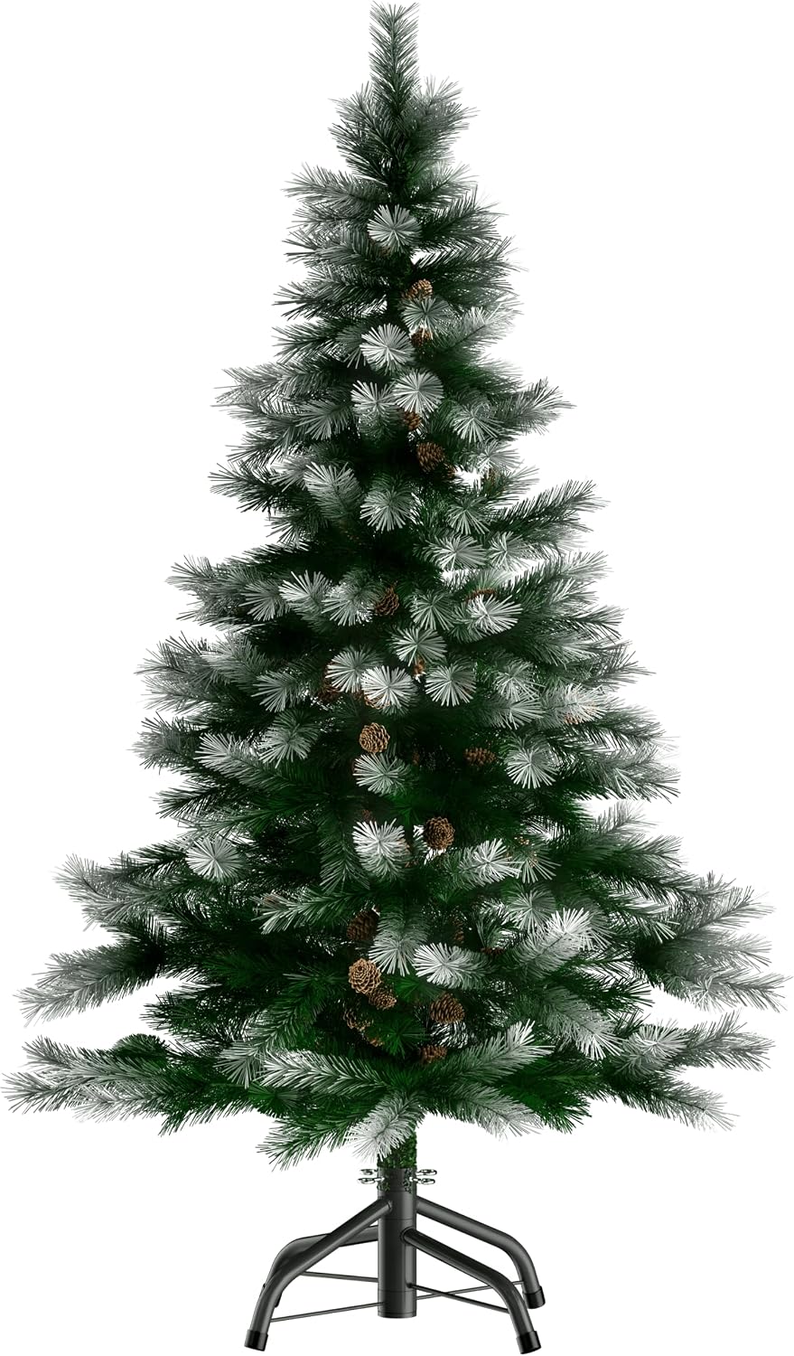 CASARIA® Weihnachtsbaum künstlich 150cm dichte Spitzen schneller Aufbau mit Tannenzapfen Metallständ