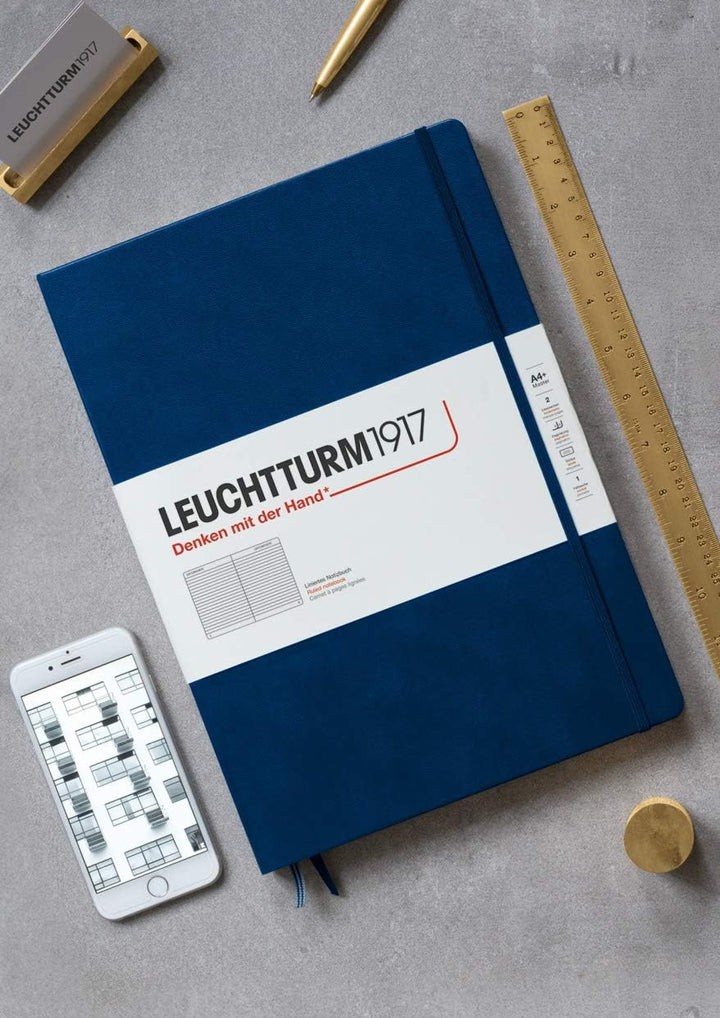 LEUCHTTURM1917 307959 Notizbuch Master Classic (A4+), Hardcover, 235 nummerierte Seiten, Schwarz, ka