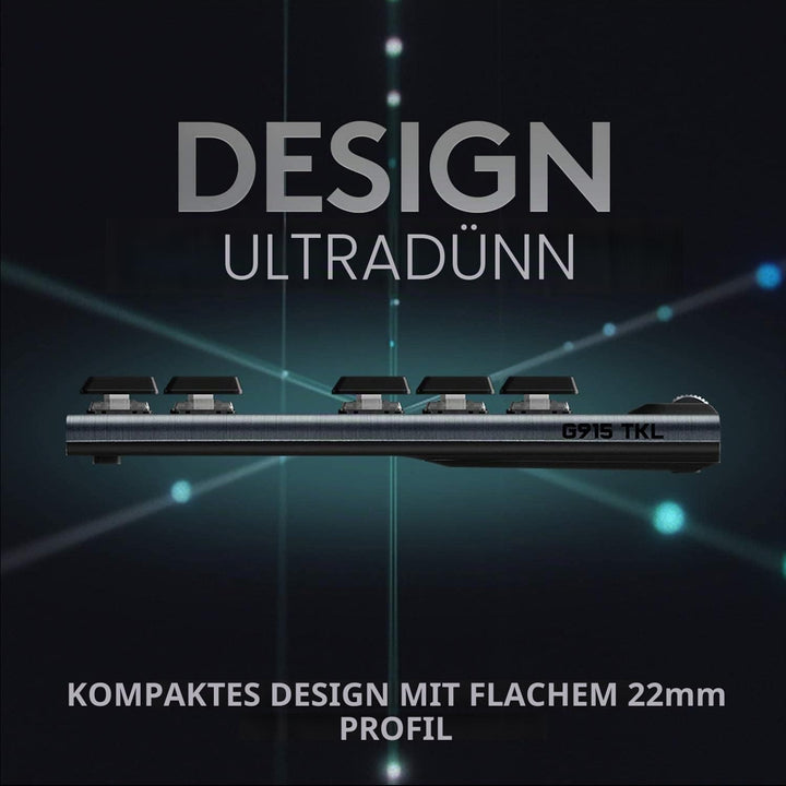 Logitech G 915 Lightspeed TKL Tenkeyless-Tastatur, kabellos, mechanisches Gaming-Profil, GL-Tactile