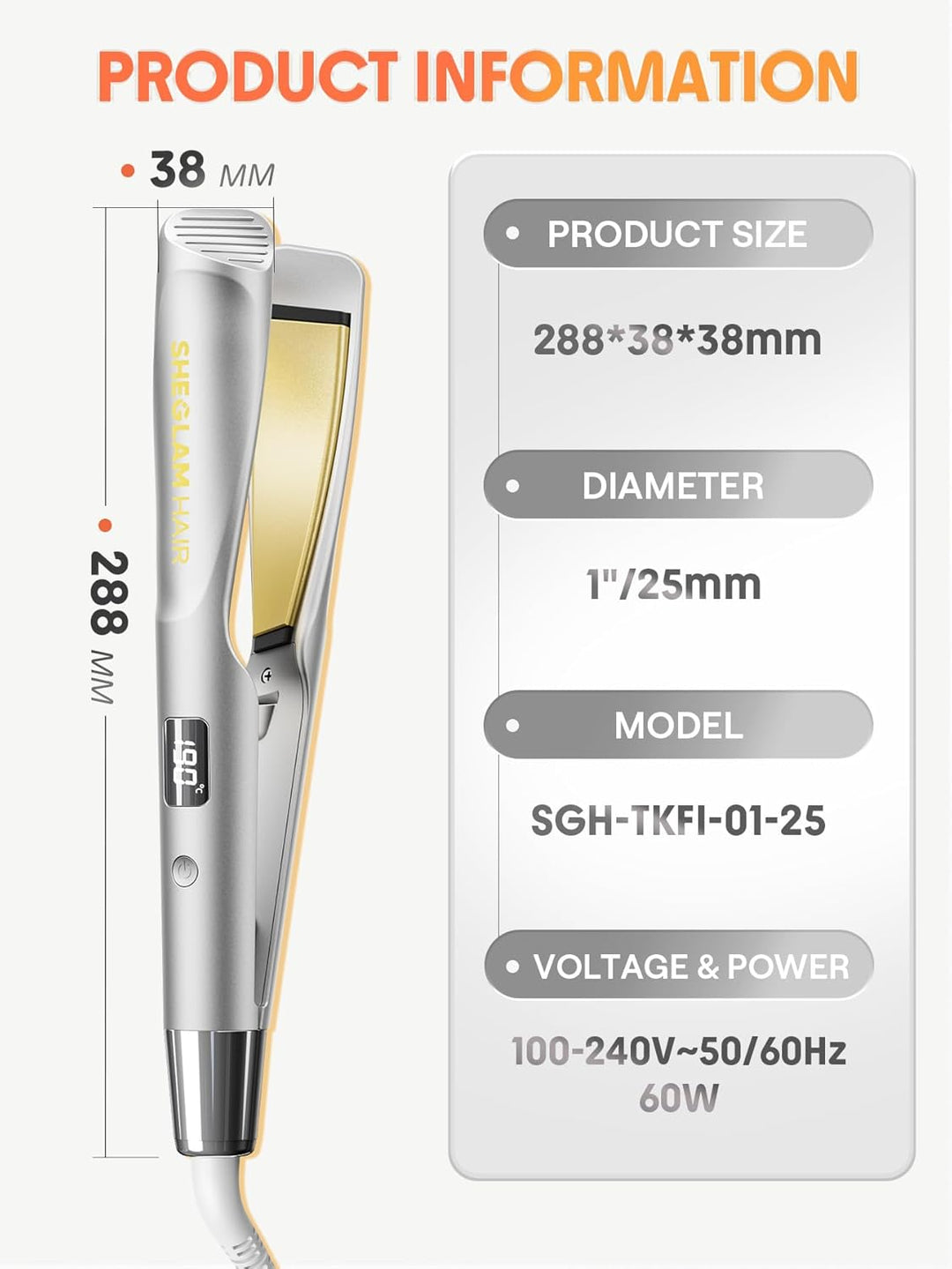 SHEGLAM Sleek Chic Twist Kiss Glätteisen – 2-in-1 Stylinggerät (Glätten & Locken), 1-Zoll-Barrel, 60