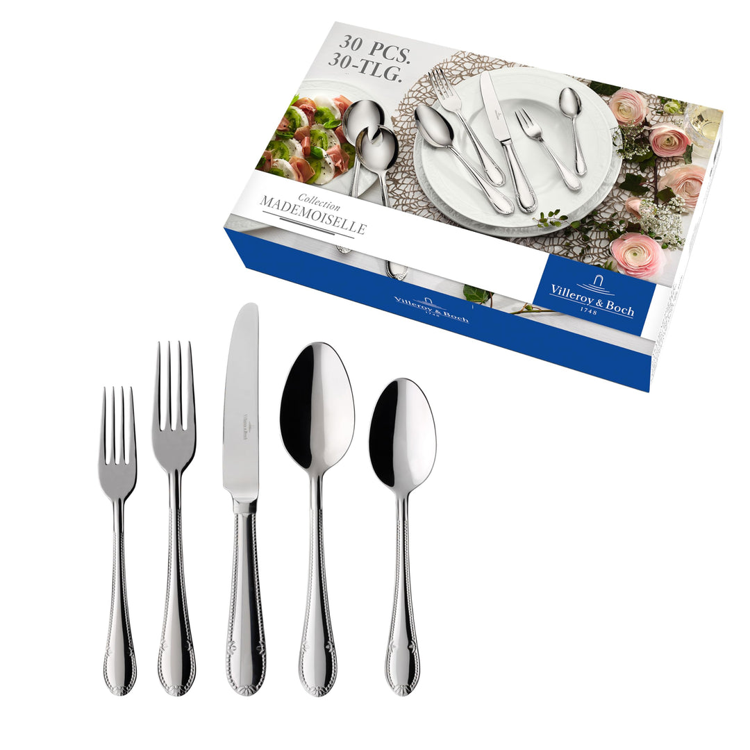 Villeroy &amp; Boch - Mademoiselle Tafelbesteck für bis zu 6 Personen, 30-teilig, Edelstahl 30tlg, 30tlg