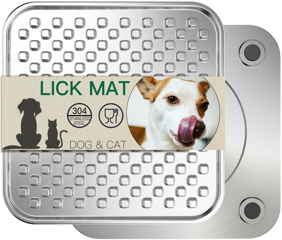 Edelstahl Grosse Leckmatte für Hunde & Katzen, kaufest Slow Feeder, Angstreduzierer, Schnurrhaarfreu