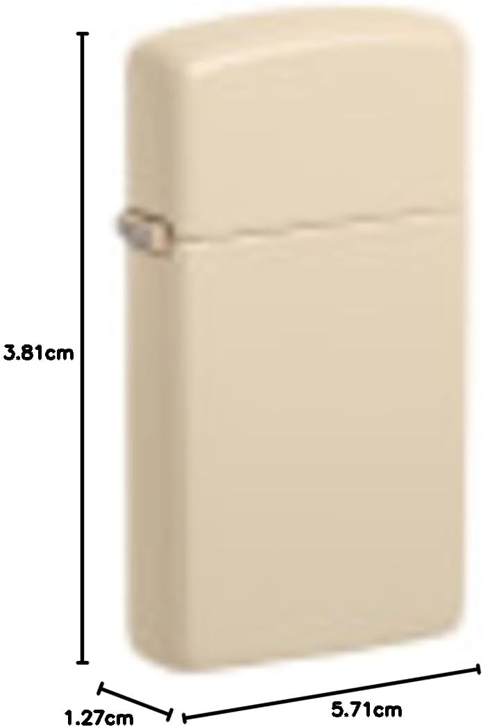 Zippo Feuerzeug, Slim Flat Sand, 1 x 3,5 x 5,5 cm 1 x 3,5 x 5,5 cm Schmaler Flacher Sand, 1 x 3,5 x