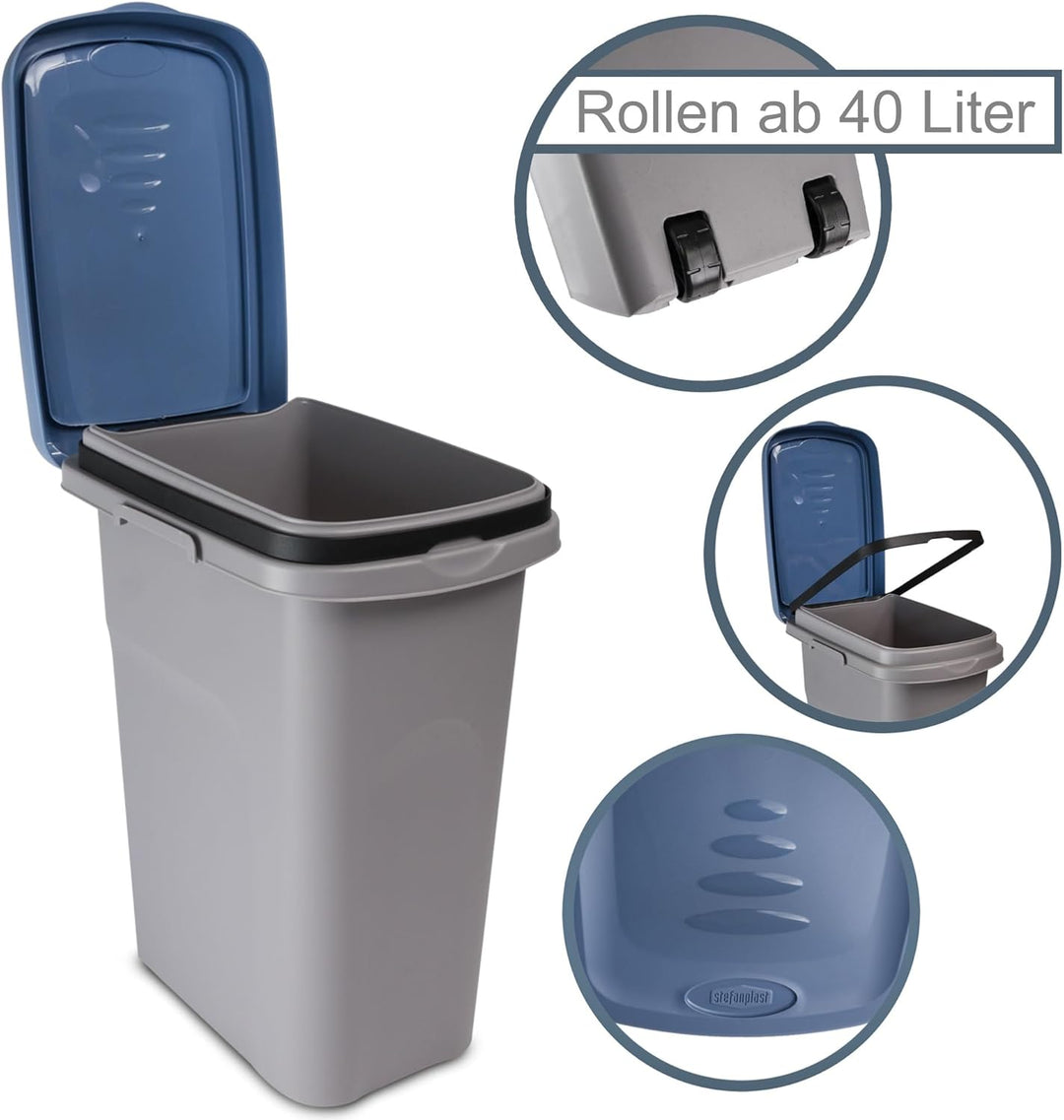 40L Mülleimer weiss, Mülleimer Küche, Mülltonne, Abfalleimer Küche, Trash Bin, Mistkübel, Gelber Sac