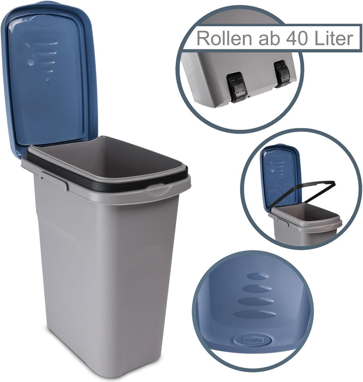 40L Mülleimer weiss, Mülleimer Küche, Mülltonne, Abfalleimer Küche, Trash Bin, Mistkübel, Gelber Sac