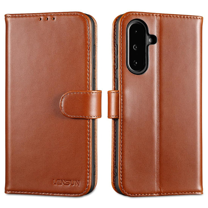 LENSUN Echtleder Hülle für Samsung Galaxy A36, Handyhülle [Echtes Leder][Brieftasche] Handytasche Le