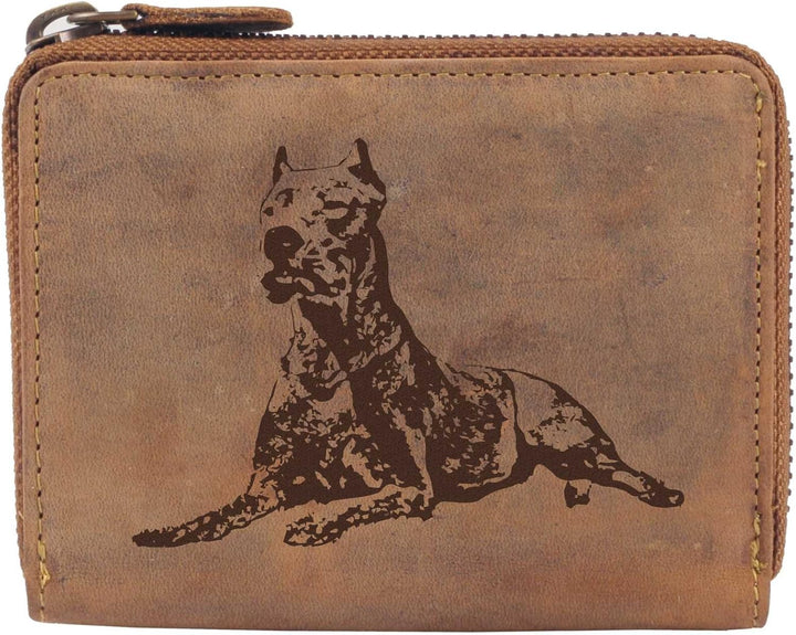 Greenburry Damengeldbörse mit Hunde-Motiv Dogo Argention Leder Damen-Geldbeutel Dogo Argentino, Dogo