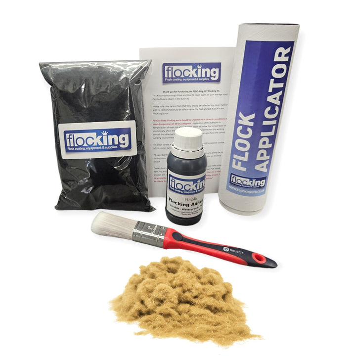 FLOC-KING DIY Flocking Kit - Flocked Dashboard - Project - Nylon Flock - Durable Finish (Sand BEIGE)