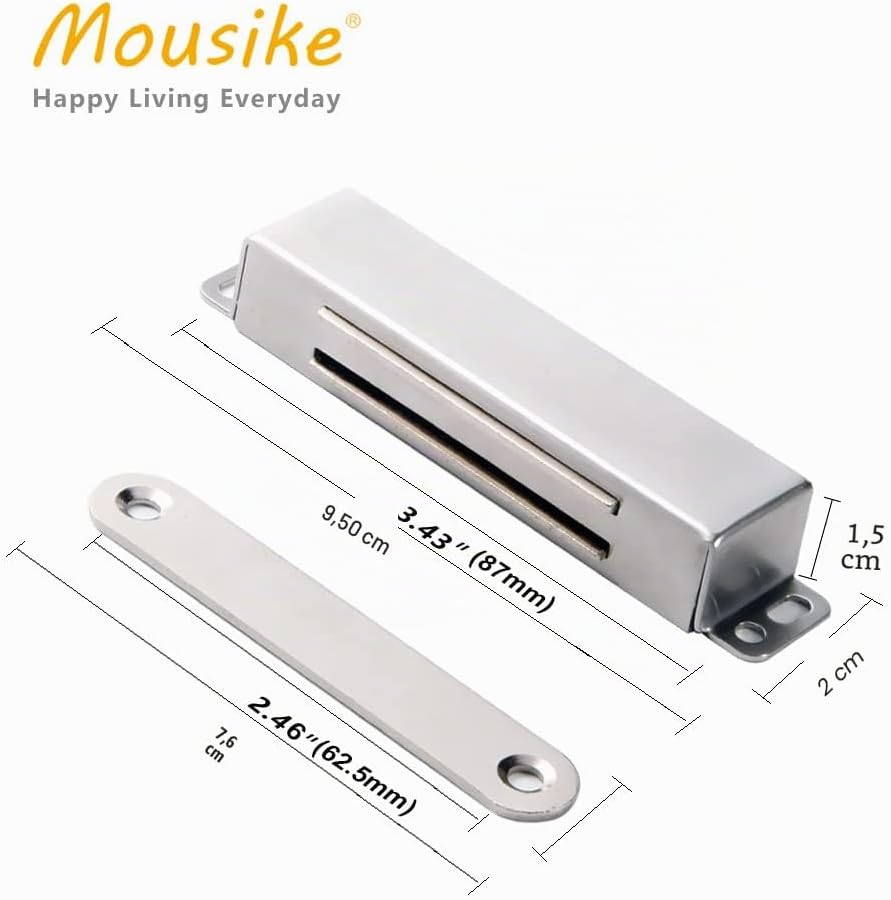 Mousike Magnetischer Türverschluss Heavy Duty 40KG Edelstahl-Türmagnete mit starkem Magnet für Küche