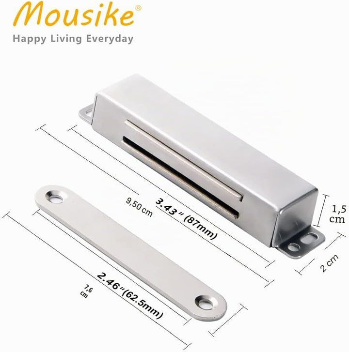 Mousike Magnetischer Türverschluss Heavy Duty 40KG Edelstahl-Türmagnete mit starkem Magnet für Küche