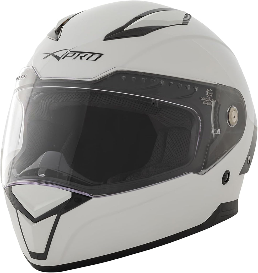 Integralhelm Motorradhelm Rollerhelm Anti-Kratz-Visier Touring Sport 57-58 cm ( M) Weiss, 57-58 cm (