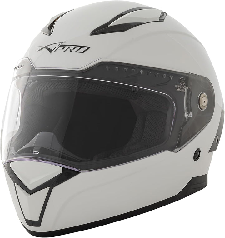 Integralhelm Motorradhelm Rollerhelm Anti-Kratz-Visier Touring Sport 57-58 cm ( M) Weiss, 57-58 cm (