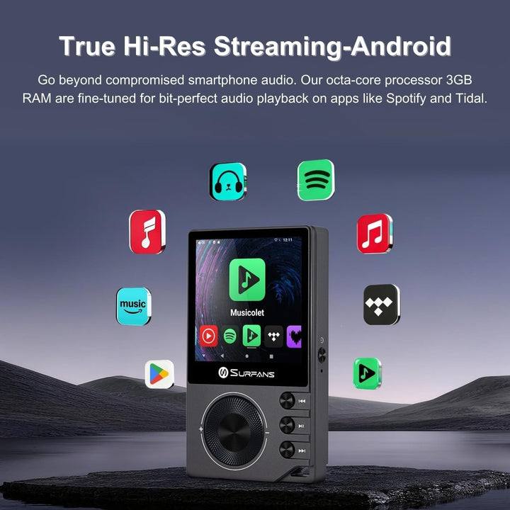 F20 Pro Android Hi-Res Musikplayer mit Dual ESS9018 DAC, DSD512, Spotify & Tidal Support, WLAN & BT