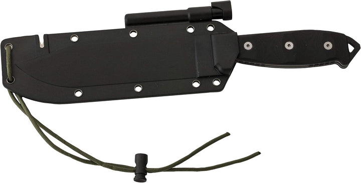 UTICA Messer Survival B6, Nicht-rostfreier Stahl 1095, beschichtet, schwarzer Micartagriff,