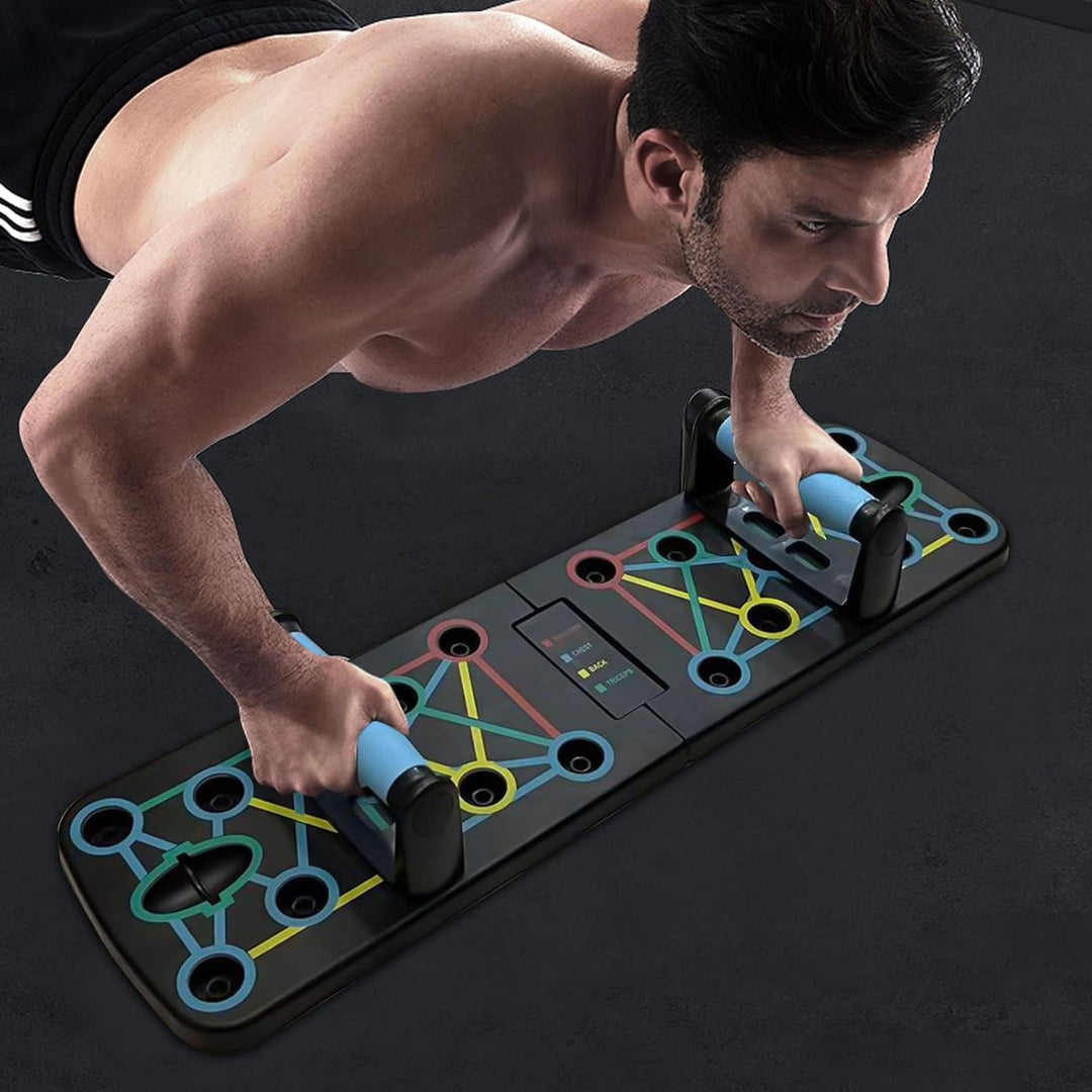 Faltbare Liegestützstange mit Widerstandsseil und Griffstange, multifunktionales Heim-Fitnessgerät f