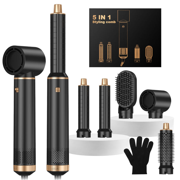 Hair Styler Set 5 in 1 hairstyler 5 in 1 mit Rundbürstenföhn, Warmluftbürste, Föhnbürste, Haartrockn