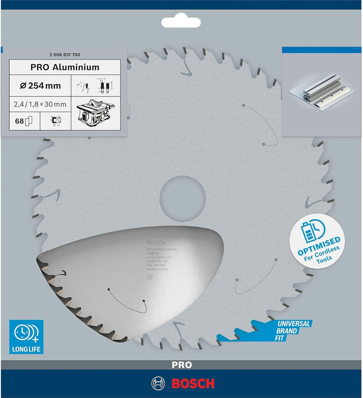 Bosch Professional 1x Kreissägeblatt Standard for Aluminium (für Aluminium, Sägeblatt Ø 254 x 30 mm,