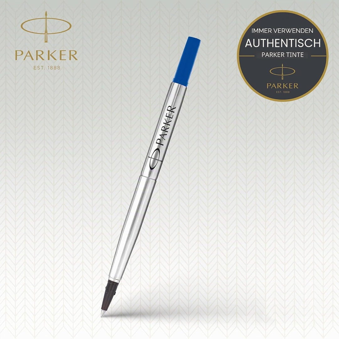Parker Ersatzminen für Tintenroller | feine Spitze | blaue QUINK Tinte | 12 Stück Blau feine Feder,