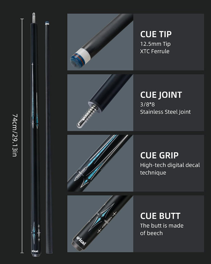 CRICAL Carbonfaser Pool Queue, 58 Zoll Low Deflection 015-CL03 Queueset 2, 015-CL03 Queueset 2