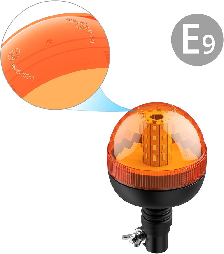 Justech 2X 40 SMD LED Rundumlicht Warnleuchten mit E-Mark WL01A Rundumleuchte Blitzleuchte 12/24V Am