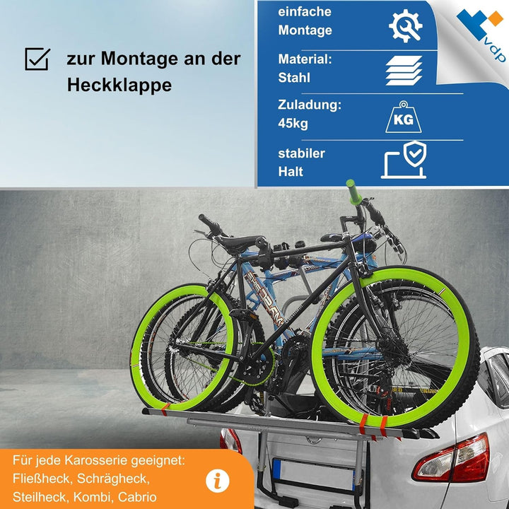 MENABO Hecktràger Fahrradtràger Steelbike mit Schienen 3 Räder