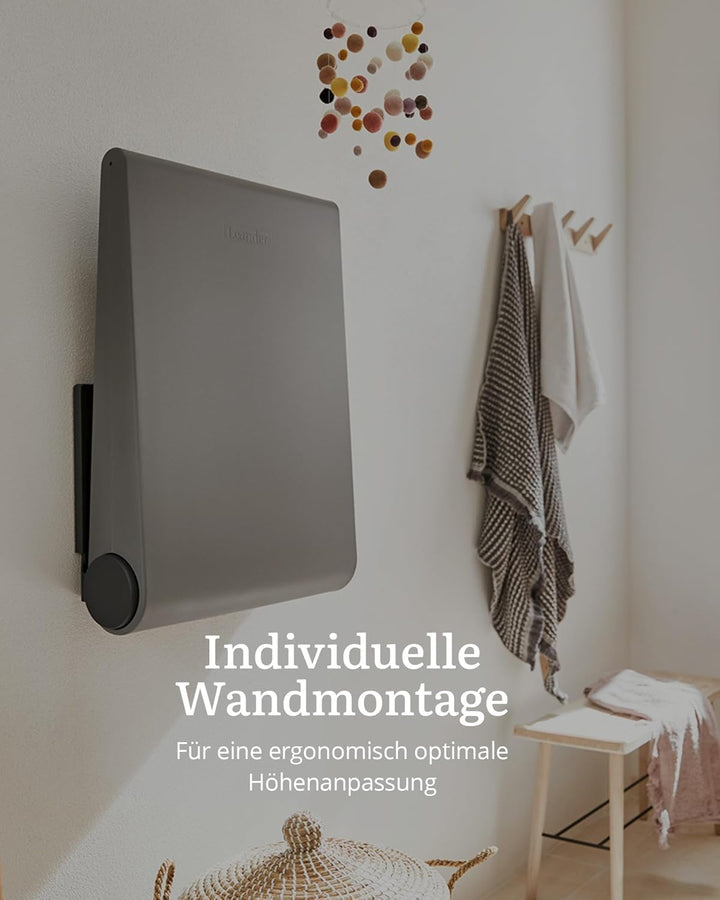 Leander Wally™-Wandwickeltisch Dusty Grey - Klappbare Wickelkommode für Wandmontage - Wickeltisch Or